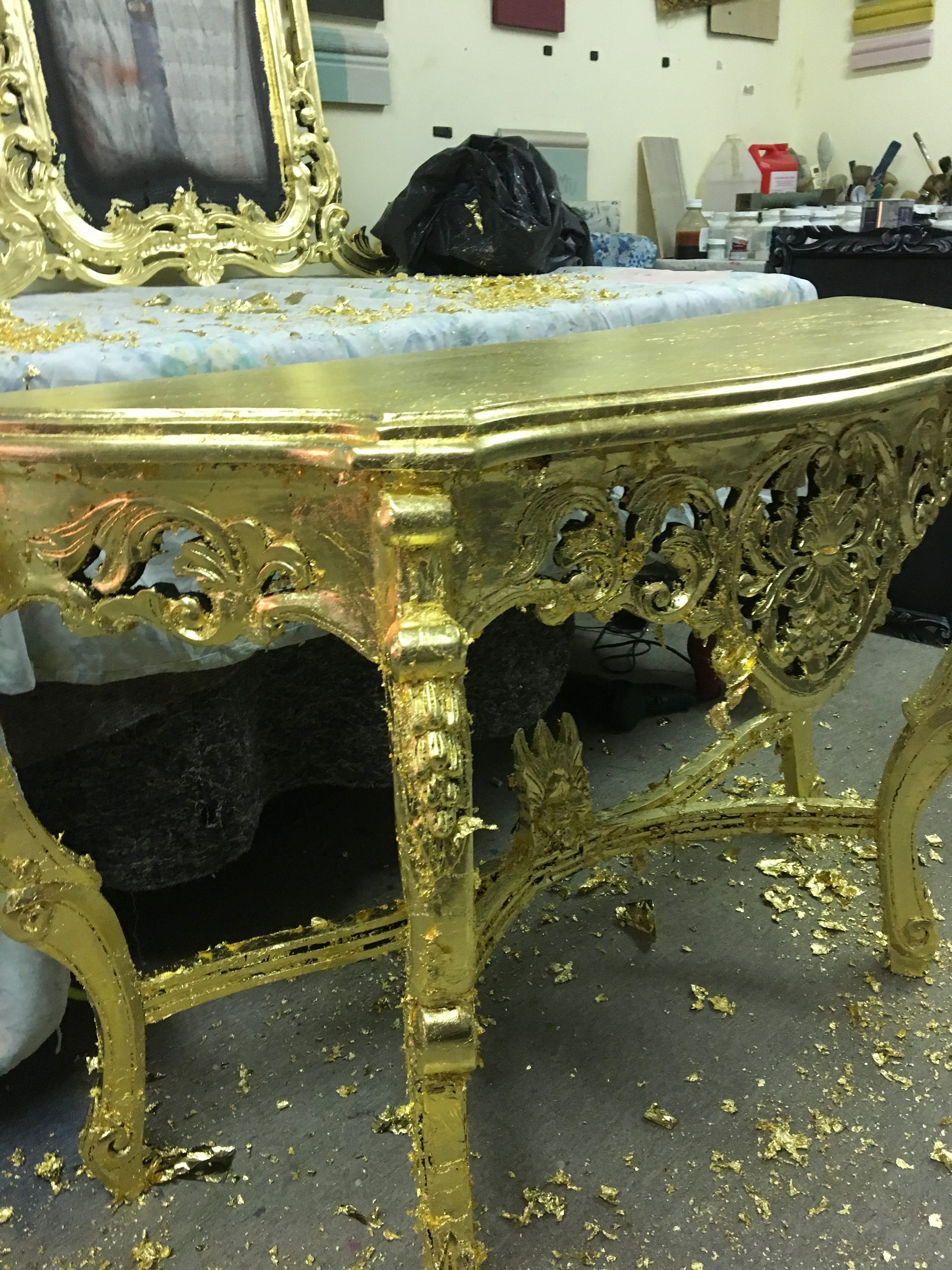 Gold leaf before and after.