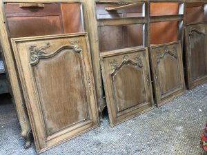 bare wood cabinet doors